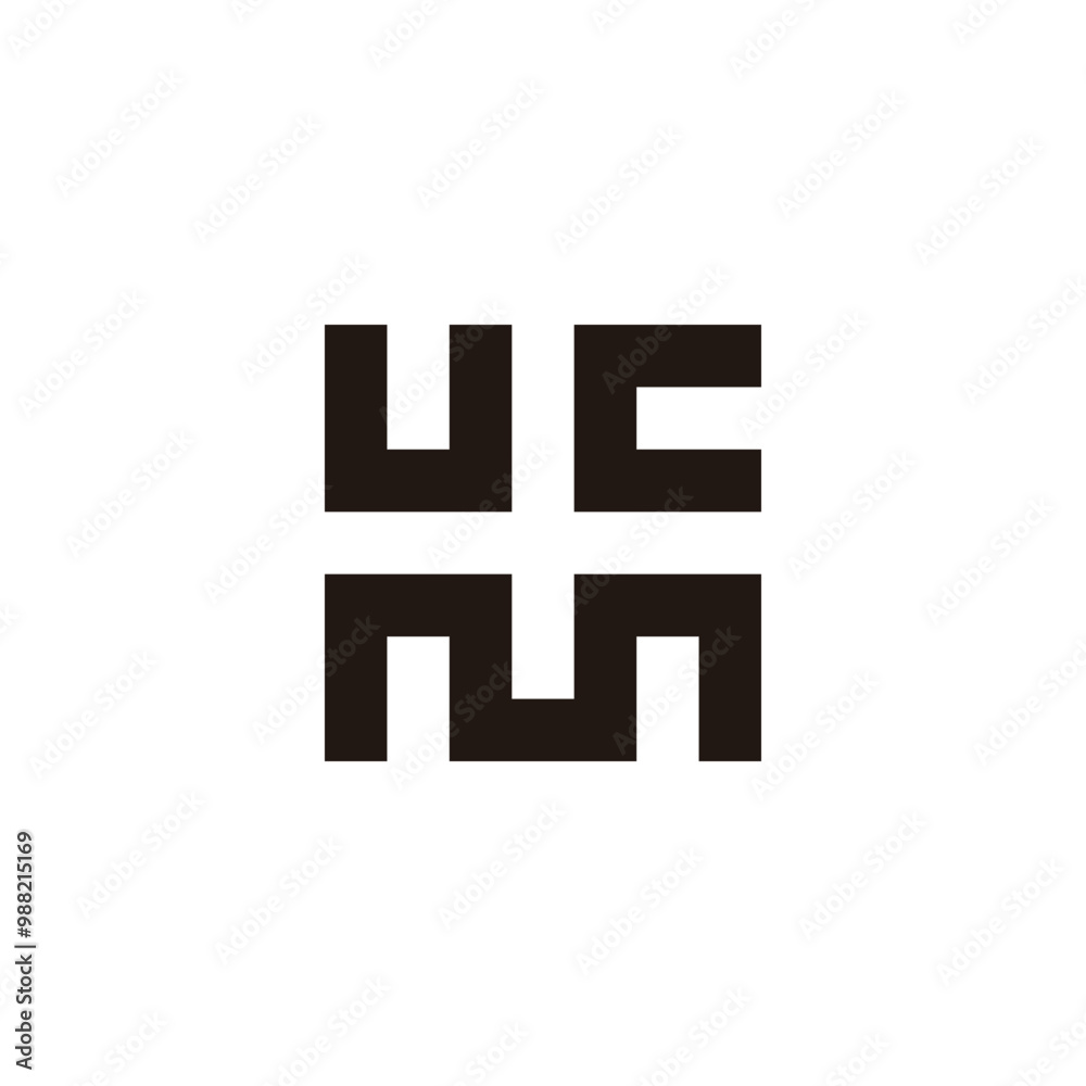 Letter U, c and m squares geometric symbol simple logo vector Letter U, c and m squares geometric symbol simple logo vector