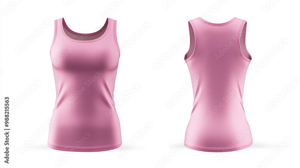 Pink women tank top mockup. Women tank top template