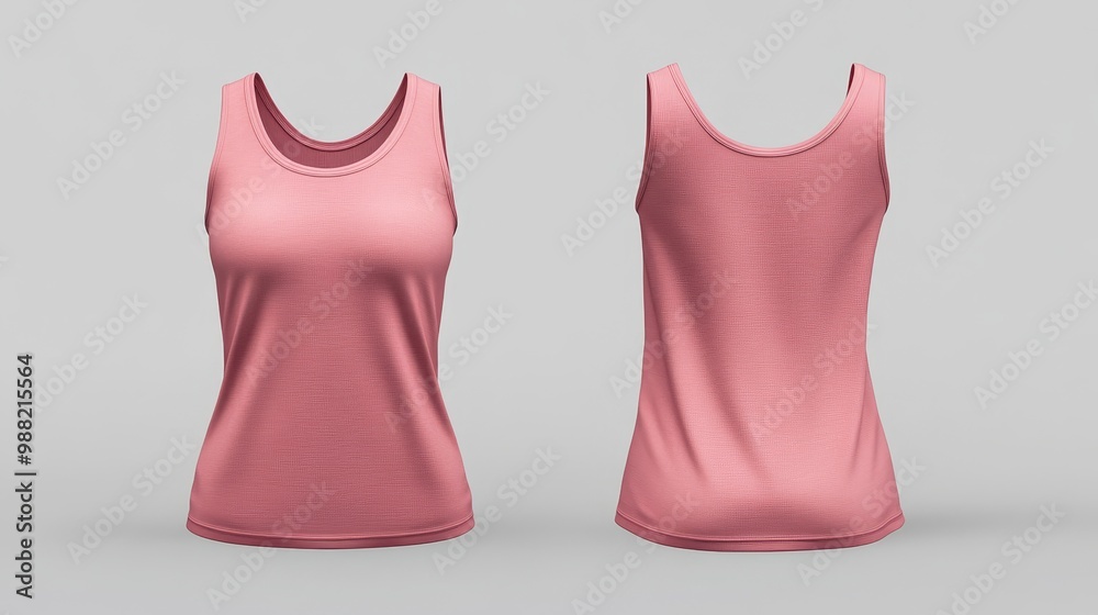 Pink women tank top mockup. Women tank top template Pink women tank top mockup. Women tank top template