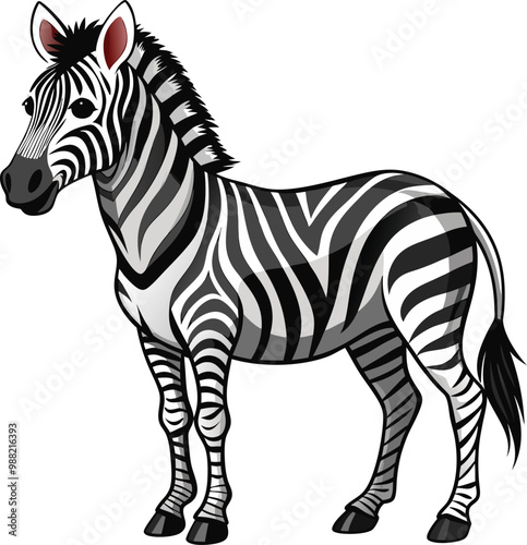 Zebra full body vector illustration,on a isolated background,eps format photo