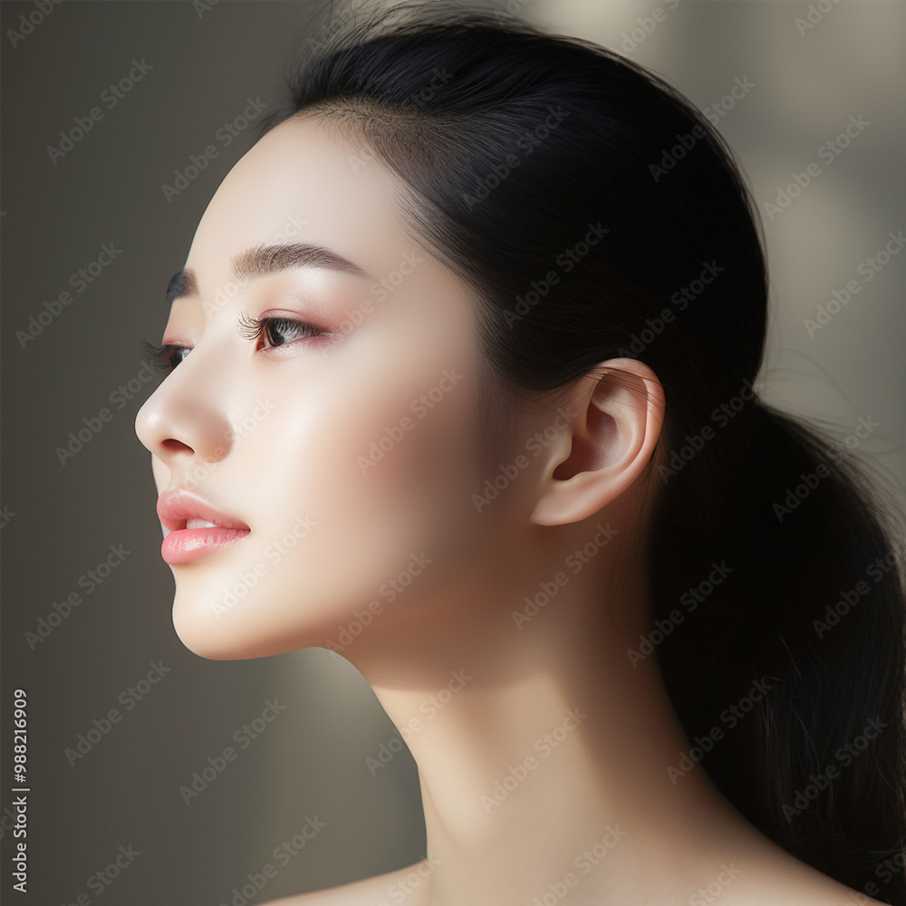 Close up view of beautiful face, Perfect trendy eyebrow. Good vision, skincare Close up view of beautiful face, Perfect trendy eyebrow. Good vision, skincare