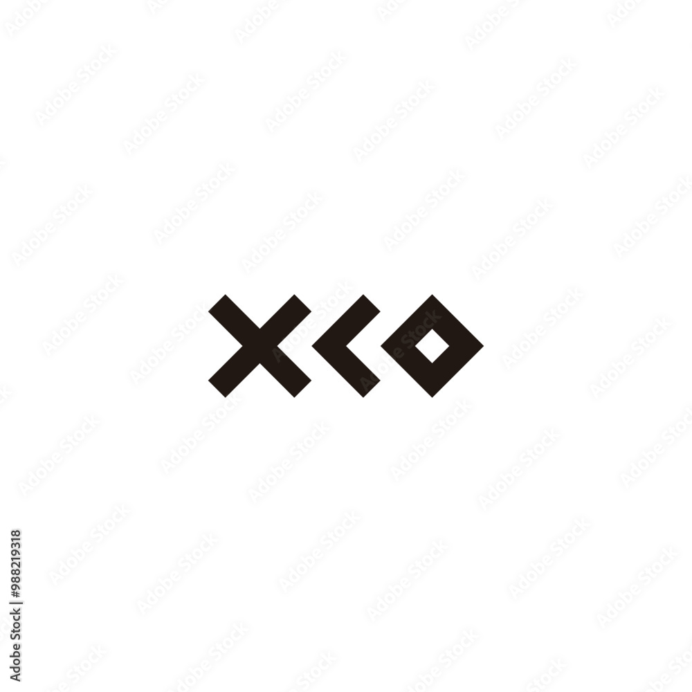 Obraz premium Letter x c o square geometric symbol simple logo vector