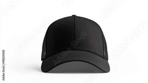 Black trucker hat mockup. Trucker hat template