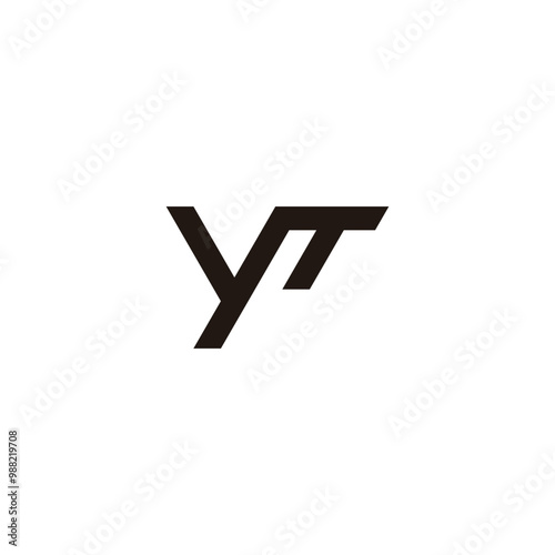 Letter YT connect geometric symbol simple logo vector photo