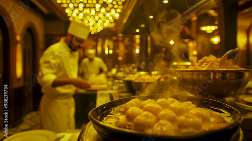 Delicious Indian Sweets Being Prepared in a Restaurant