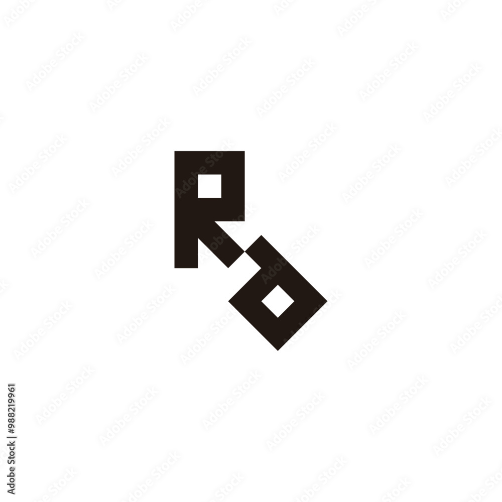 Obraz premium Letter Rd square, unique geometric symbol simple logo vector