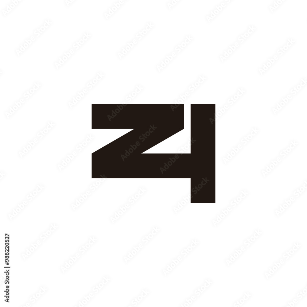 Letter Z number 4 outline geometric symbol simple logo vector Letter Z number 4 outline geometric symbol simple logo vector