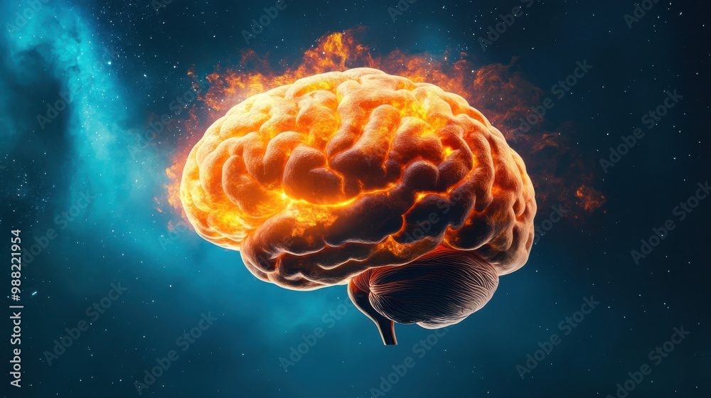 Illuminated Nebula Brain - Symbol of Human Imagination and Creativity Illuminated Nebula Brain - Symbol of Human Imagination and Creativity
