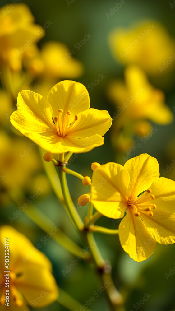 Close-up of a Bright Yellow Flower Blooming in Nature