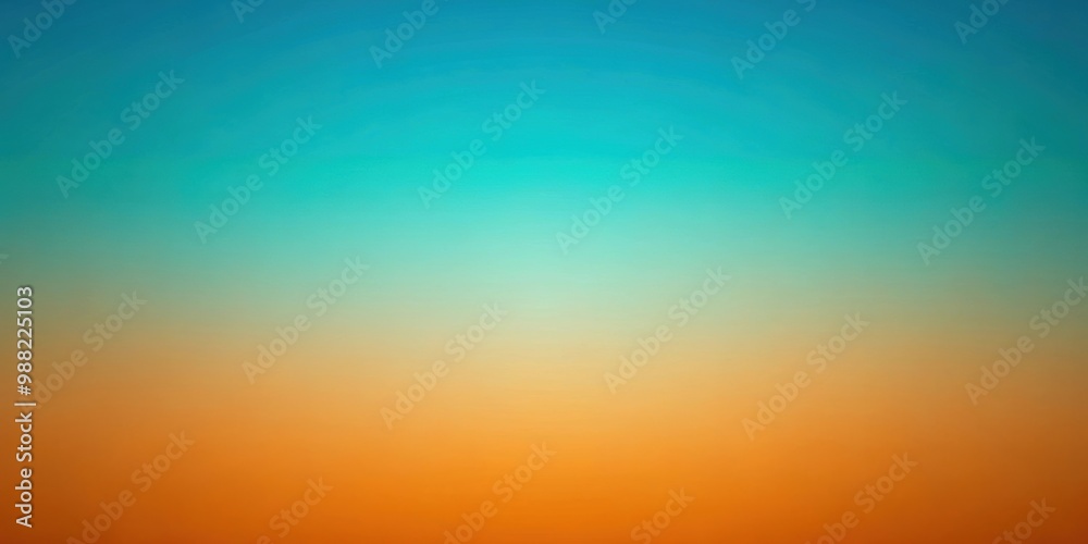 Naklejka premium Orange to teal gradient background with noise texture, bold contrast, and blurred gradient , gradient, background, noise texture