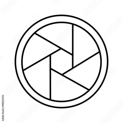 Customizable Camera Shutter Icon - Adjustable Stroke Thickness and Color in PNG Format
