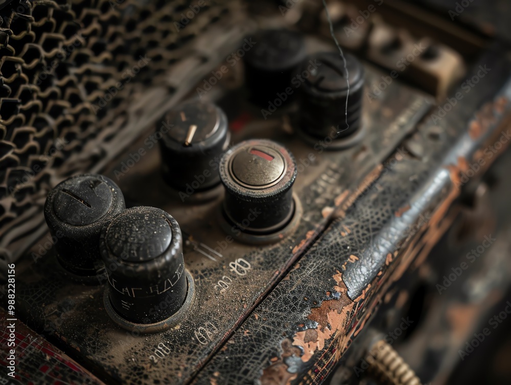 A detailed view of a dictaphones control buttons A detailed view of a dictaphones control buttons