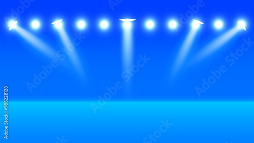 Wallpaper Mural blue lights illuminated with a spotlight for the show product at the stage  Torontodigital.ca