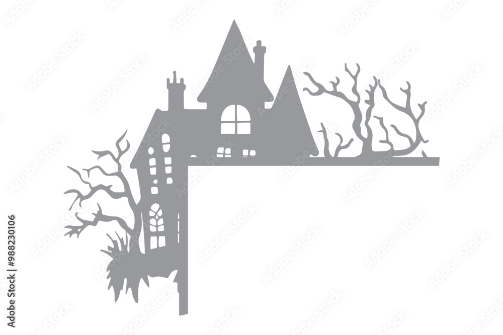 Naklejka premium Halloween Door Corners Laser Cut