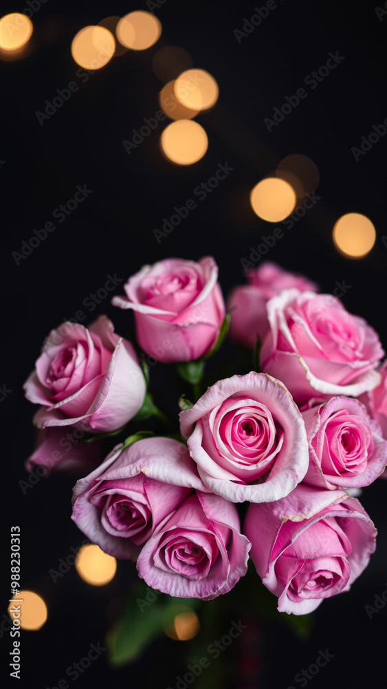 Pink Roses with Bokeh Lights Pink Roses with Bokeh Lights