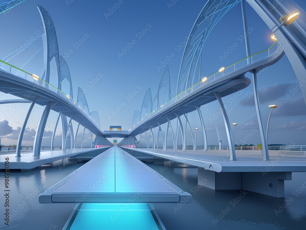 Fototapeta premium a bridge that has a picture of a bridge that says the word on it.