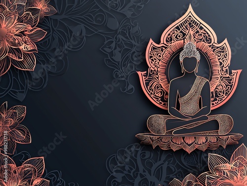buddha purnima vesak background with copy space