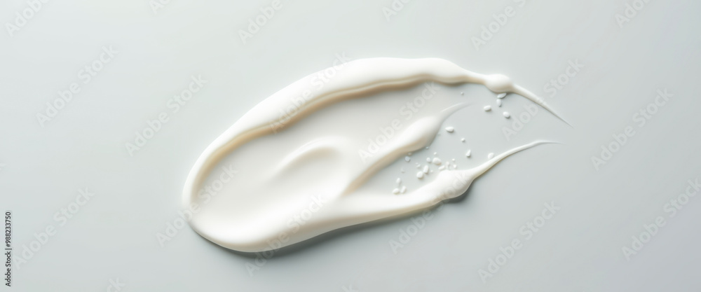 White Cream Swirl on Grey Background White Cream Swirl on Grey Background
