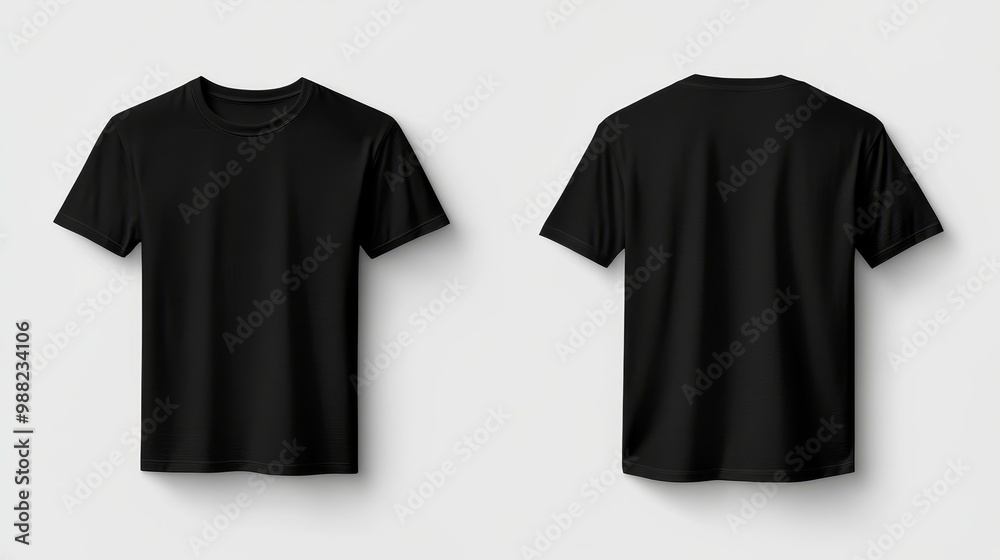 Black t-shirt mockup. T-shirt front and back template Black t-shirt mockup. T-shirt front and back template