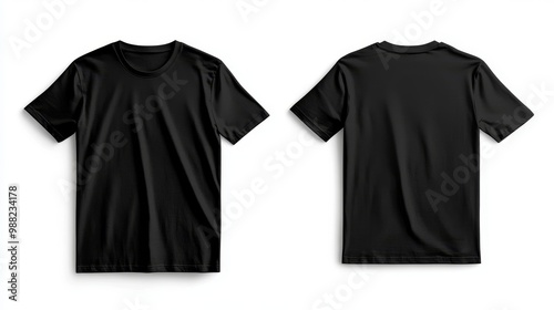 Black t-shirt mockup. T-shirt front and back template