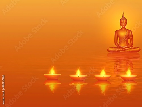 buddha purnima vesak background with copy space photo