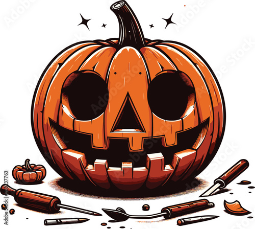 Adobe Illustrator Artwork humorous Halloween vector illustration on a clean white background