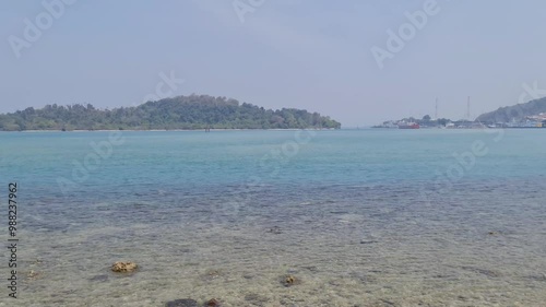 Merak, Indonesia on July 9 2023. A ferry ship with the code Ferizu is heading to the port of Merak.  The jargon of this ship is 