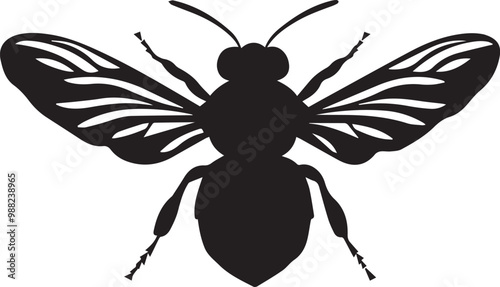 silhouette of a bee photo