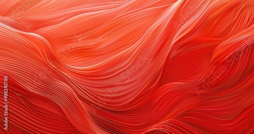 Abstract red waves with flowing lines creating a dynamic visual texture.