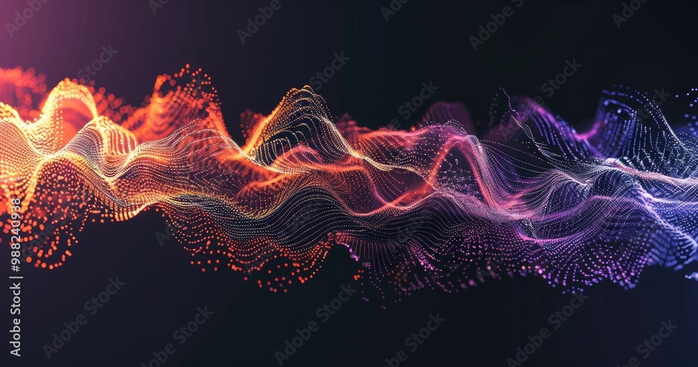 Fototapeta premium Abstract representation of sound waves in vibrant colors.