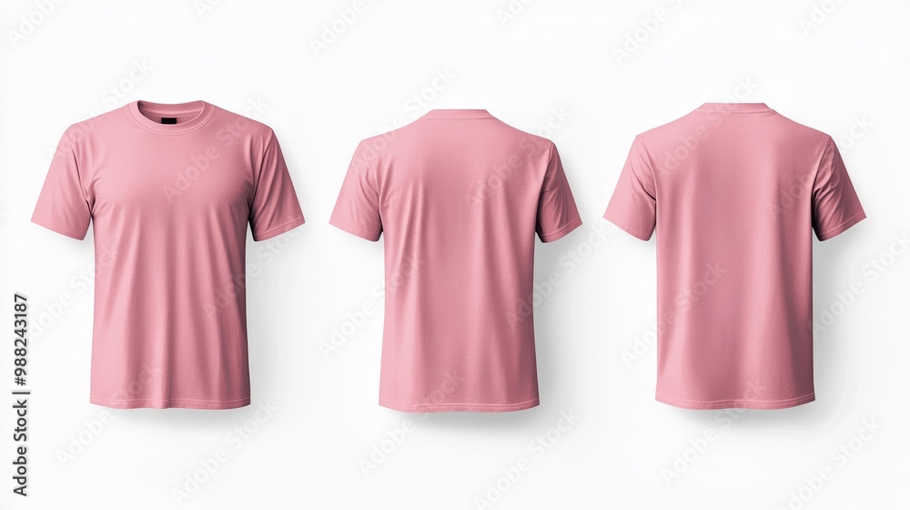 Pink t-shirt mockup. T-shirt front and back template Pink t-shirt mockup. T-shirt front and back template