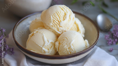 clotted cream or ice cream in glass