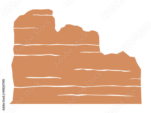 Brown desert rock. Desert sandstone. Sedimentary rock