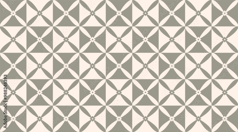 Fototapeta premium modern batik kawung pattern. Geometrical flowers.