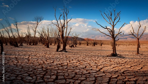 Dead trees and desolate land