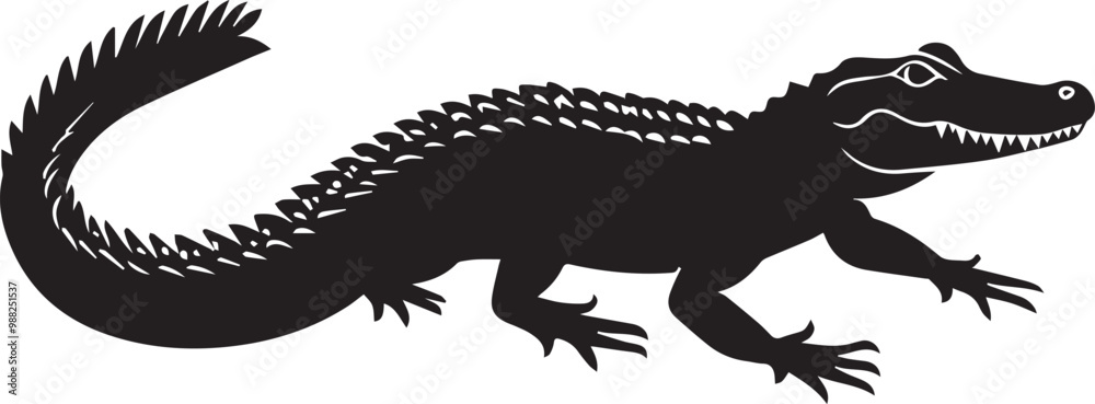 Fototapeta premium silhouette of a crocodile