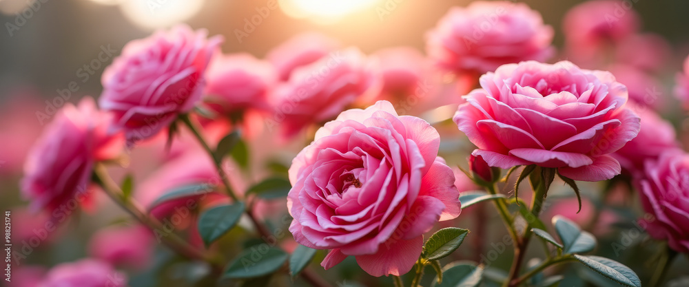Pink Rose Blooming in the Sun