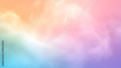 A cheerful rainbow pastel background with gentle hues blending softly from pink to mint and lavender