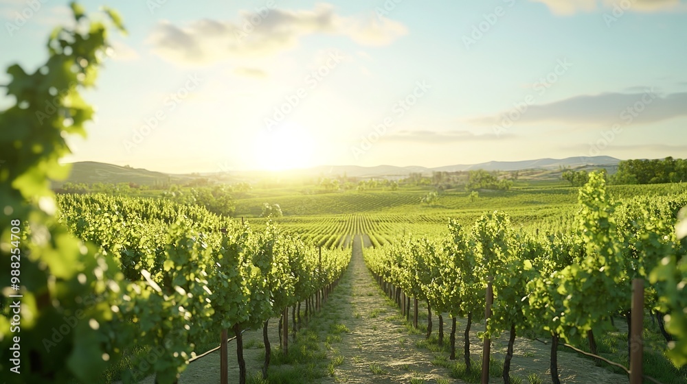 Fototapeta premium beautiful vineyard landscape