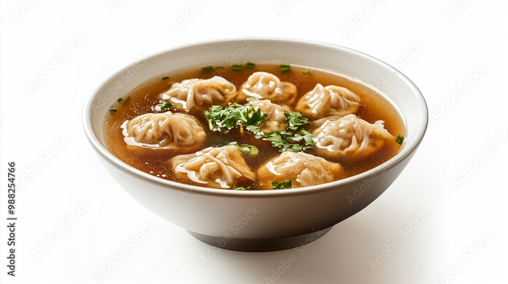 Delicious dumplings in savory broth, garnished with fresh herbs, create comforting and flavorful dish perfect for any meal. Delicious dumplings in savory broth, garnished with fresh herbs, create comforting and flavorful dish perfect for any meal.