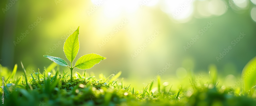 Obraz premium Single Sprout in a Lush Meadow