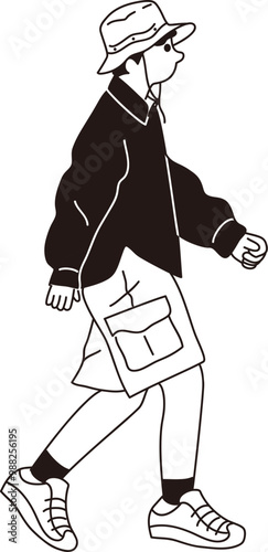 おしゃれな男性のベクター線画