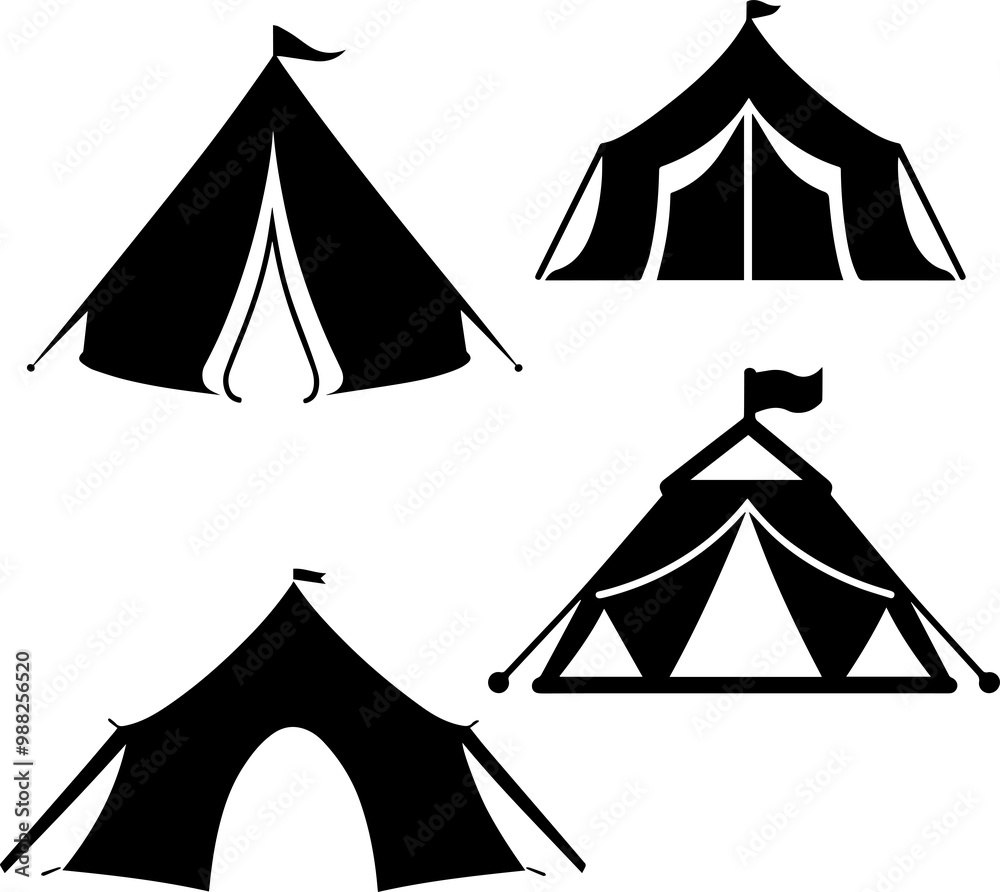 Tent silhouette vector Tent silhouette vector