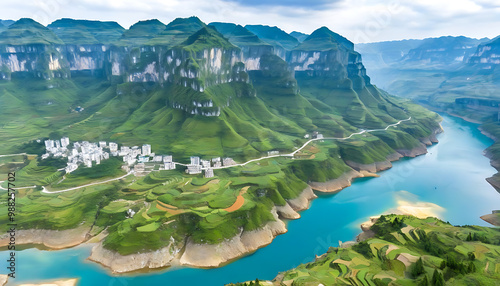 The scenery of Yachi River Mountain in Bijie, Guizhou is breathtaking. photo