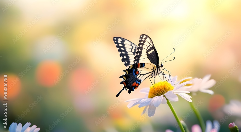 Schöner Schmetterling auf einer Blume vor verschwommenem Hintergrund. Bunte Naturszene mit einem Makrofoto eines Schmetterlings.
