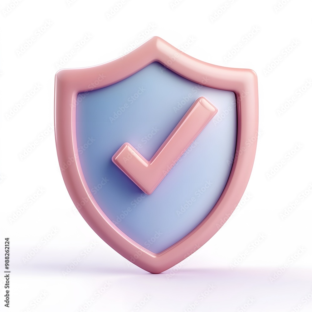 3D shield protection icon with check for online payment on white background concept, user account for 3d security with payment protection on isolated vector render background 3D shield protection icon with check for online payment on white background concept, user account for 3d security with payment protection on isolated vector render background