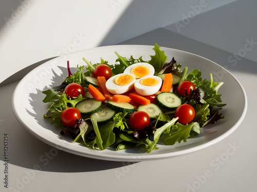 salad with tomatoes and boild eggs