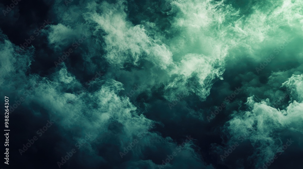 Eerie green and blue clouds create a dark grunge texture with a smoky backdrop ideal for horror and thriller themes Eerie green and blue clouds create a dark grunge texture with a smoky backdrop ideal for horror and thriller themes