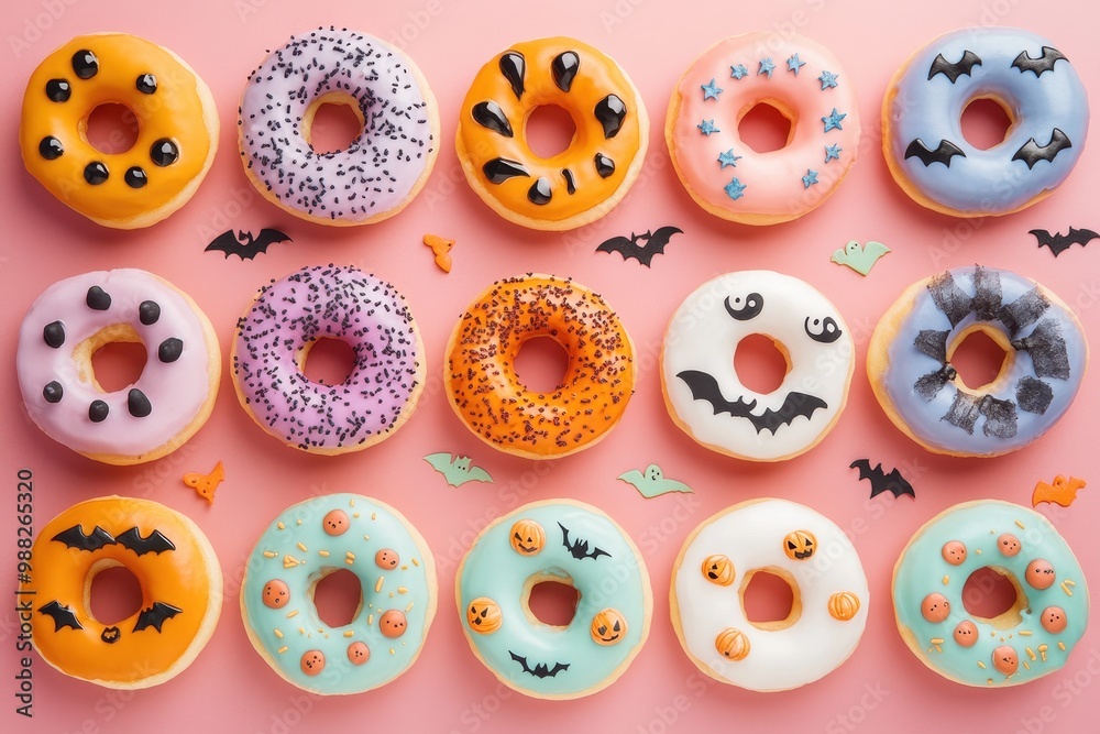 Halloween-Themed Donuts with Spooky Decorations Halloween-Themed Donuts with Spooky Decorations