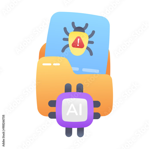 An icon of malware data in flat style  